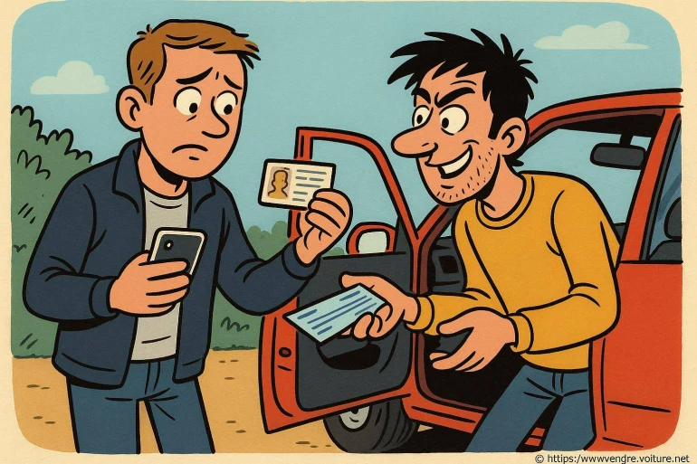 Homme méfiant montre sa carte identité