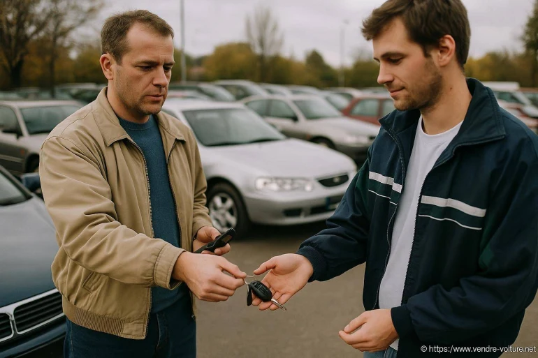 Transaction remise clés voiture occasion
