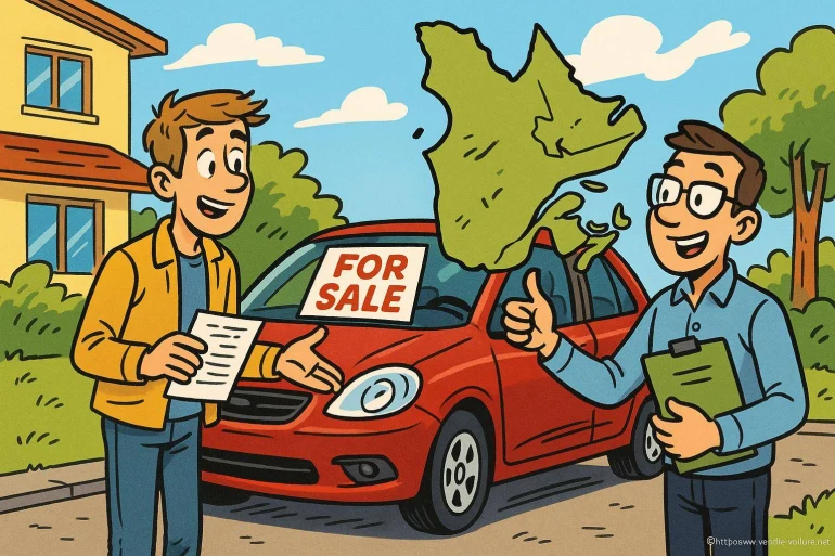 Vente de voiture avec carte du Québec