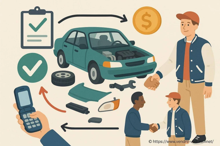 Illustration processus vente voiture occasion