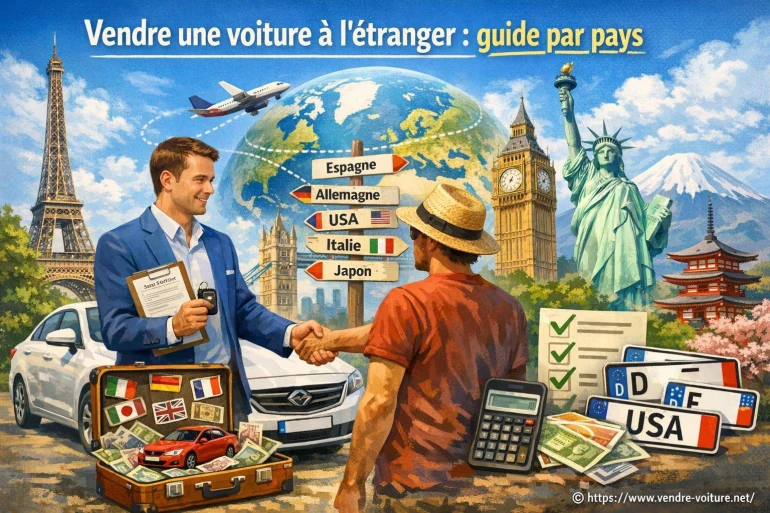 Vente de voiture à l'étranger illustration