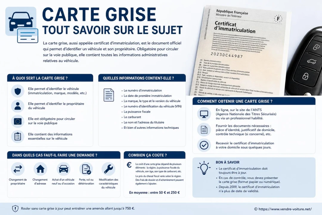 Carte grise et vente de voiture : vérifier, barrer et déclarer
