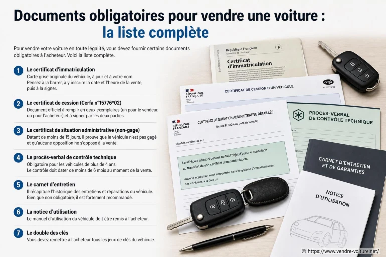 Documents obligatoires pour vendre une voiture : la liste complète