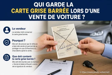 Qui garde la carte grise barrée lors d’une vente de voiture ?