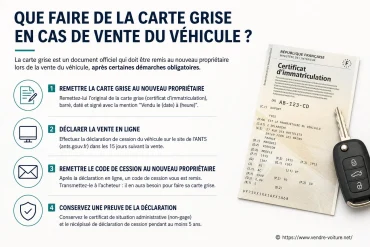Que faire de la carte grise en cas de vente ?