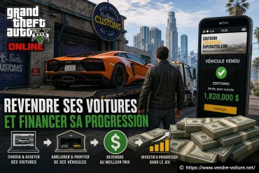 Gta 5 online argent : revendre ses voitures et financer sa progression