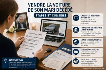 Vendre la voiture de son mari décédé : étapes et conseils
