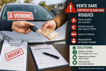 Vente de véhicule sans certificat de non-gage : risques et solutions