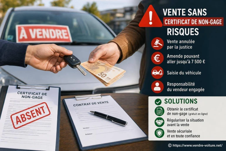 Vente de véhicule sans certificat de non-gage : risques et solutions