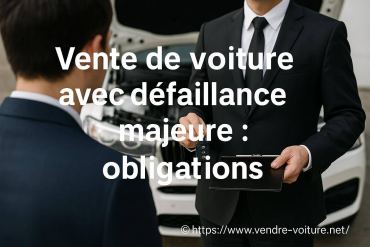 Vente de voiture avec défaillance majeure : quelles sont les obligations du vendeur