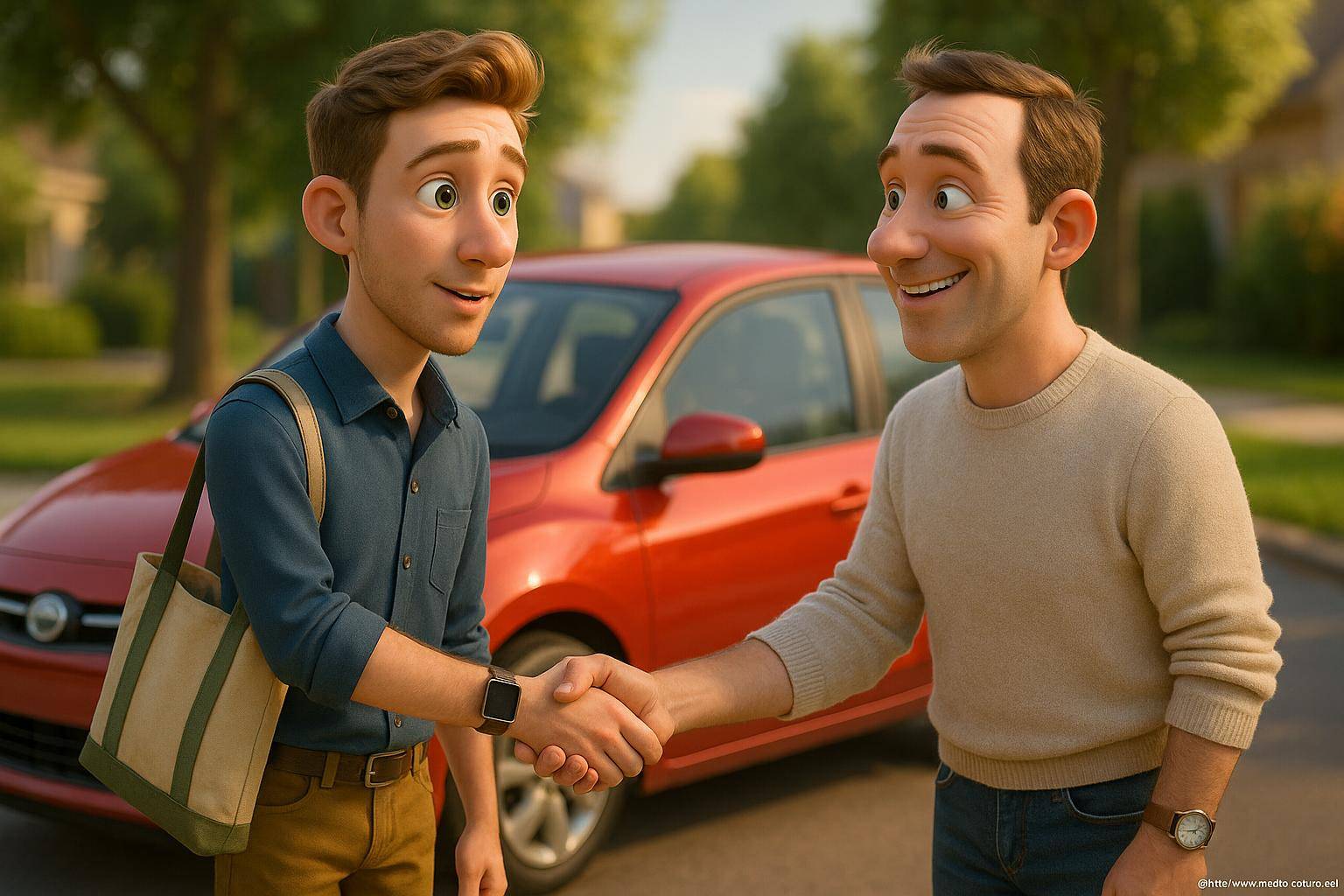 Deux hommes animés se serrant la main