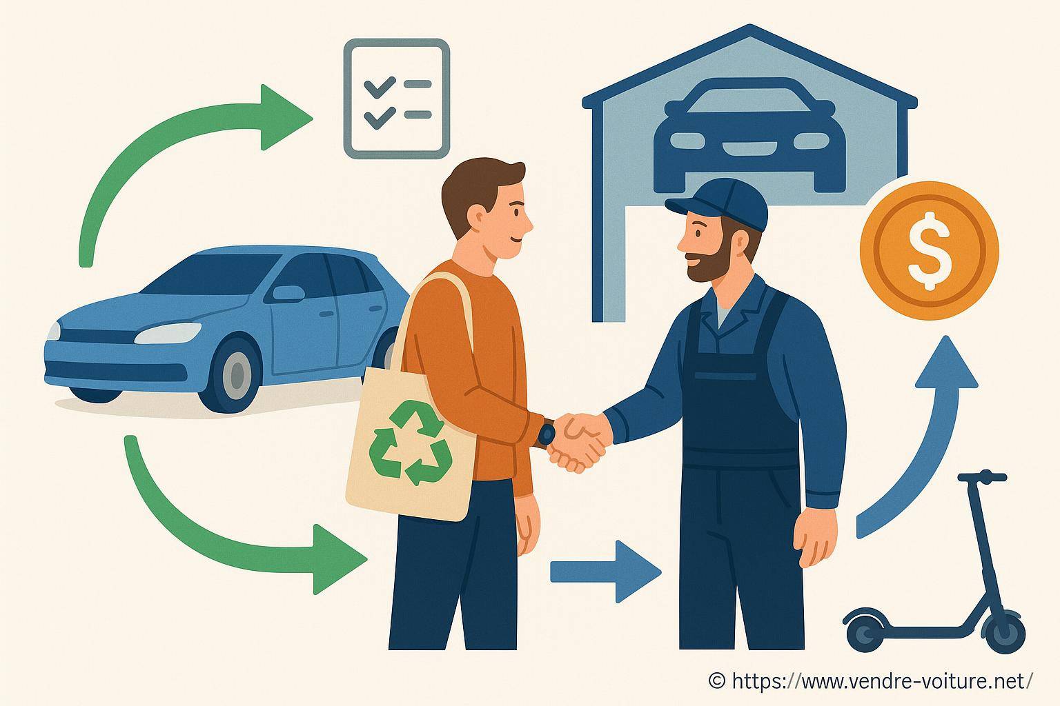 Échange voiture recyclage service réparation