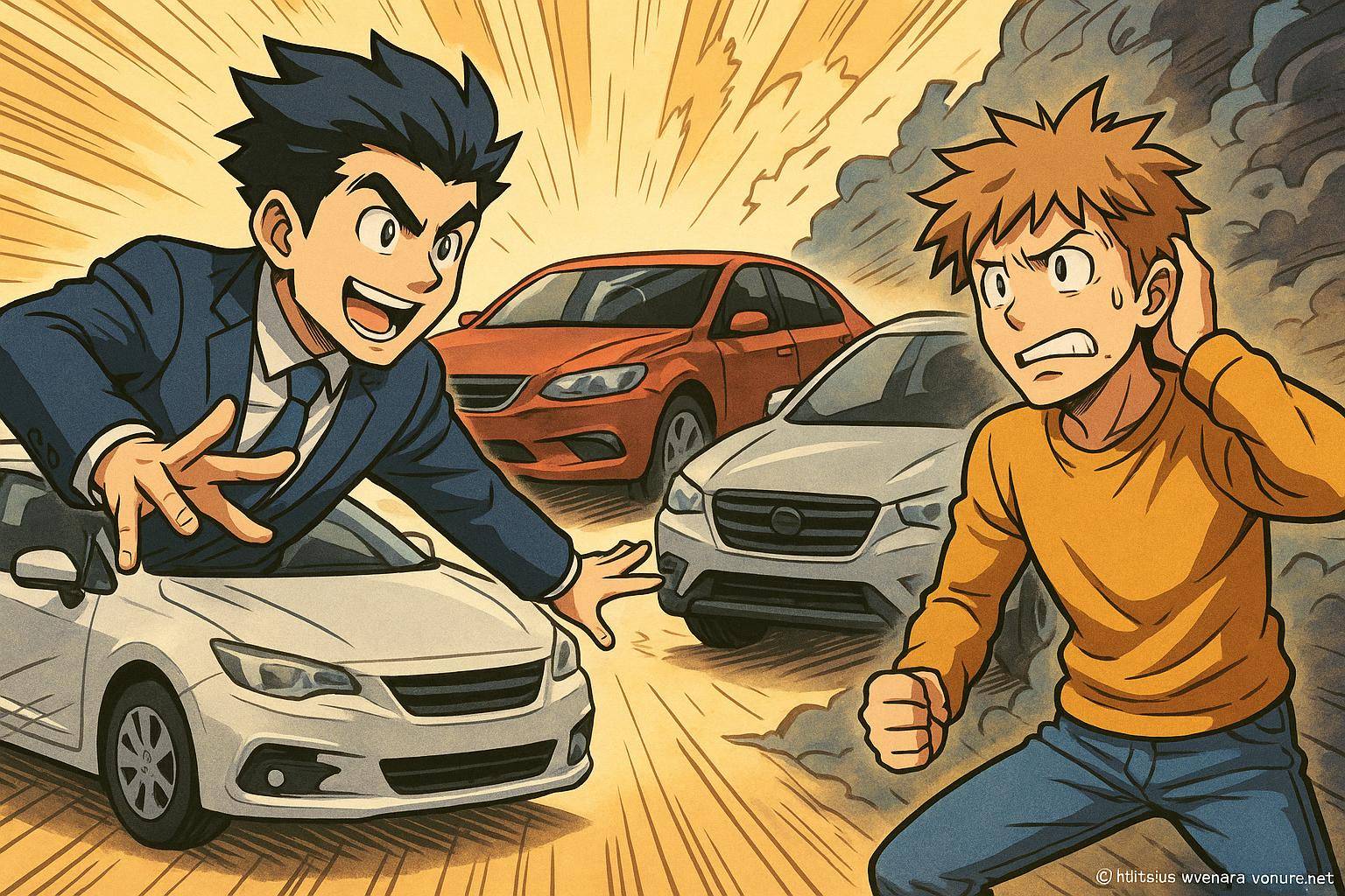 Course poursuite animée entre deux hommes