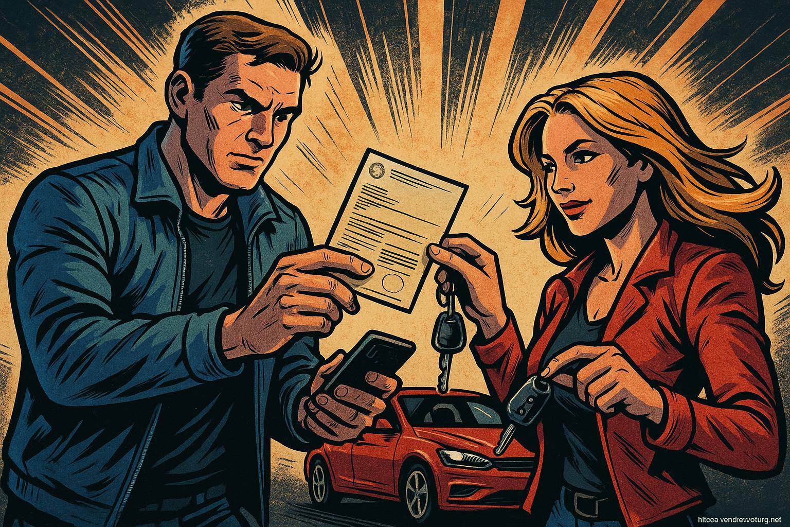 Échange de clés et documents de voiture