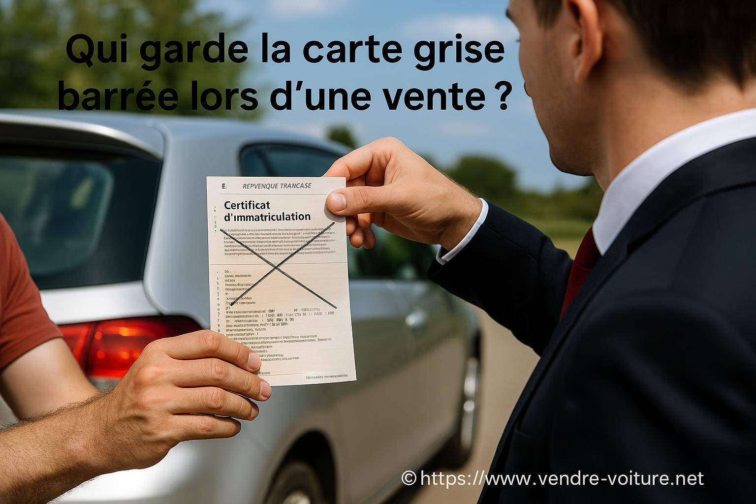 Qui garde la carte grise barrée lors d’une vente de voiture ?