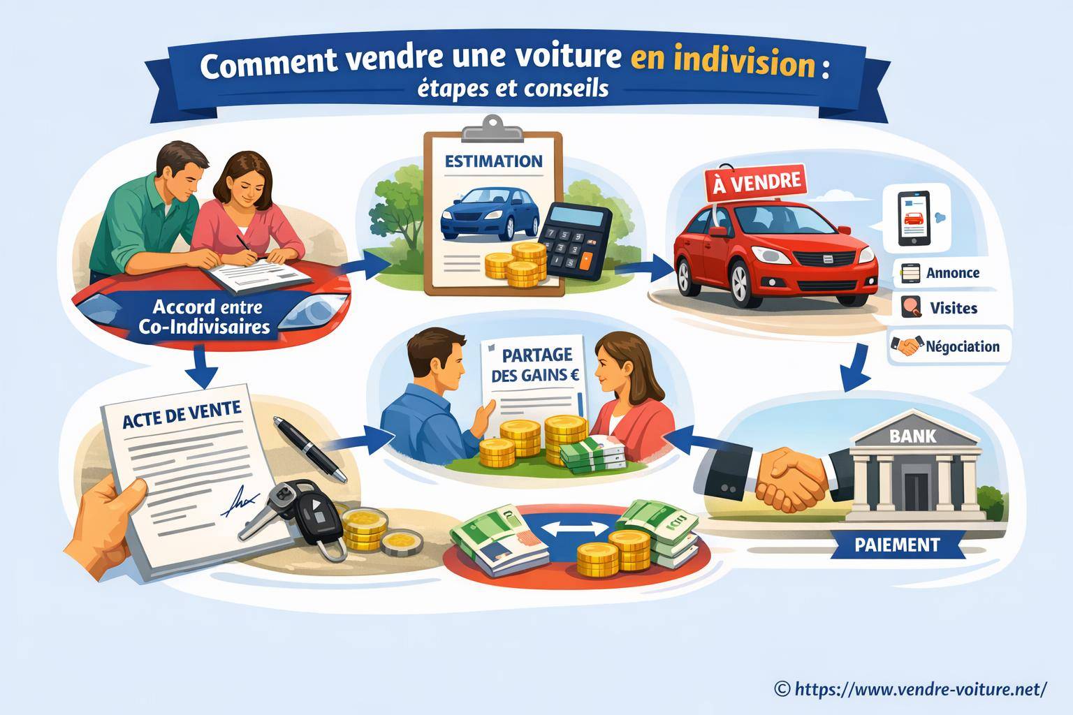 Comment vendre une voiture en indivision : étapes clés et conseils pratiques