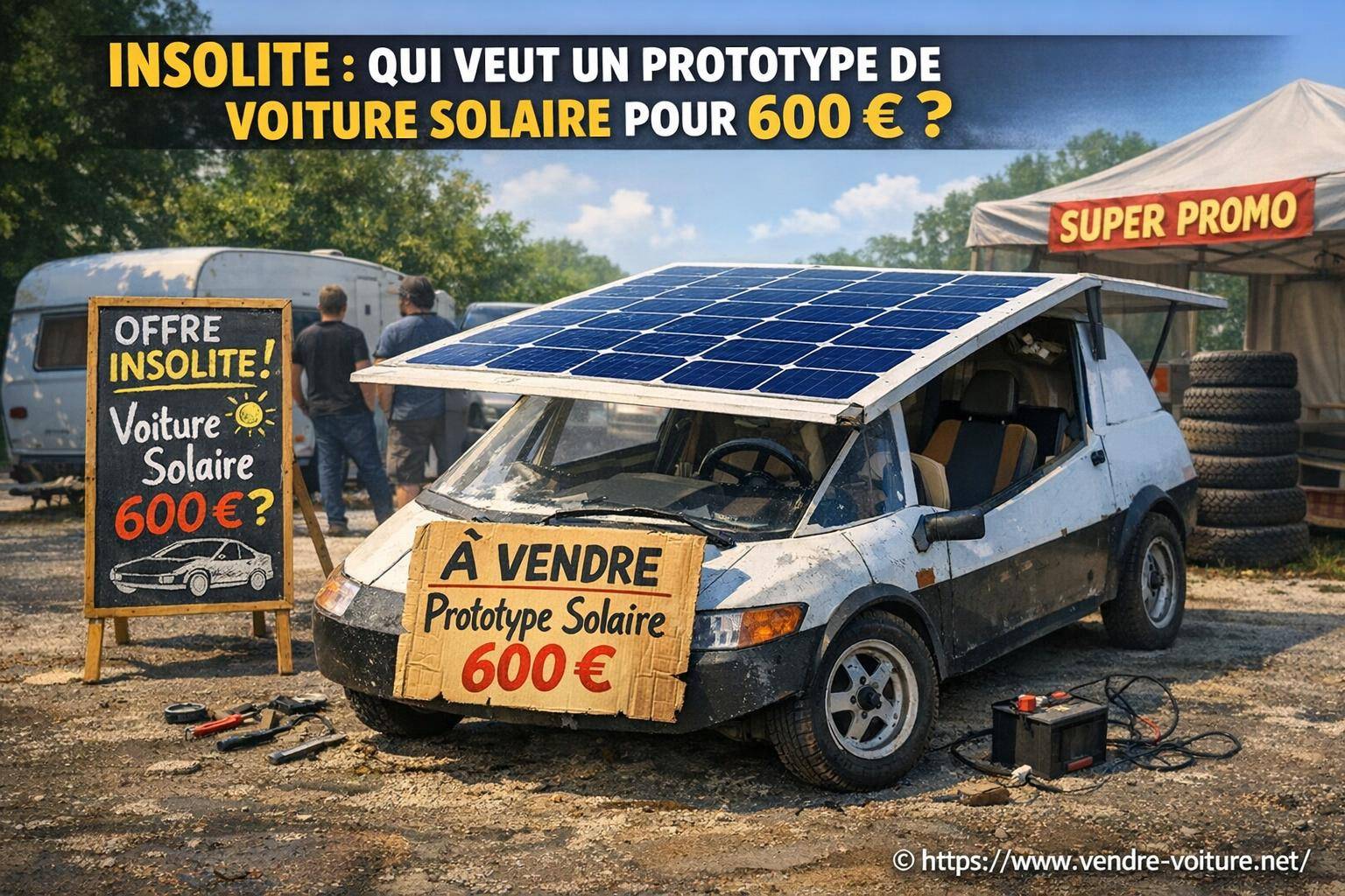 Insolite : qui veut un prototype de voiture solaire pour 600 euros ?